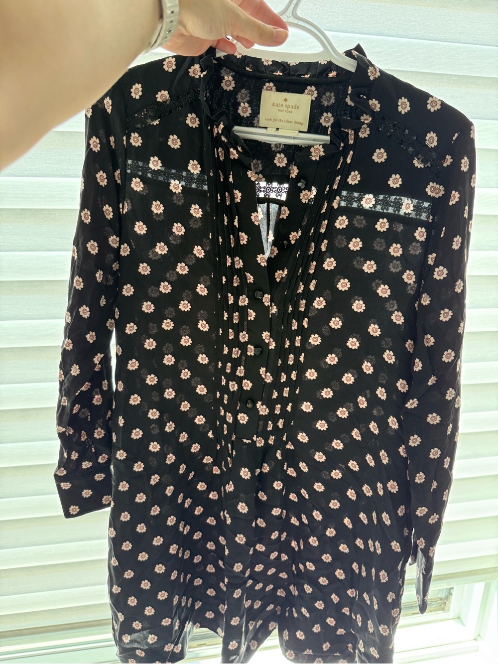 Kate Spade floral black tunic blouse dress